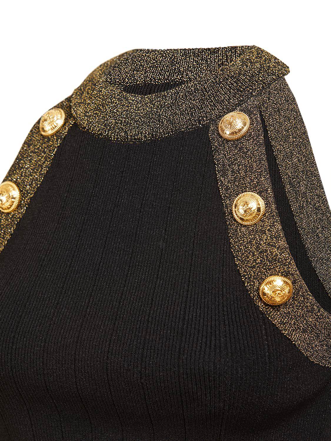 Balmain Balmain Sleeveless viscose knit crop top - Size: XS T-Shirts | Shop From The Mirage