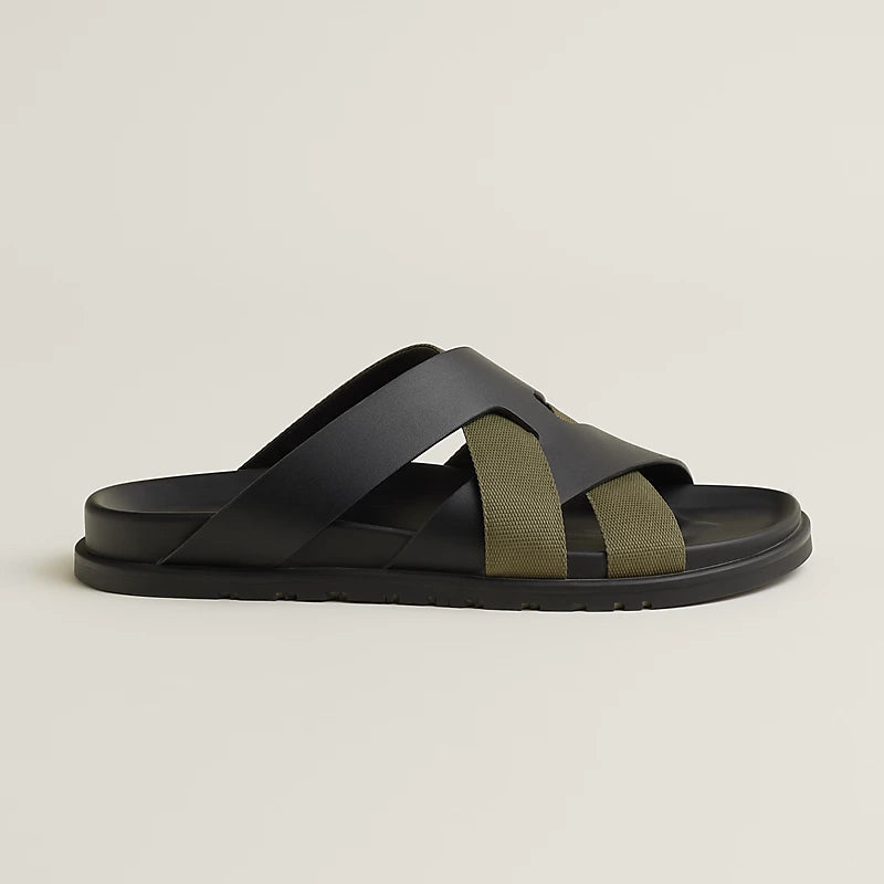 Kazimir sandal in Noir / Vert Toundra