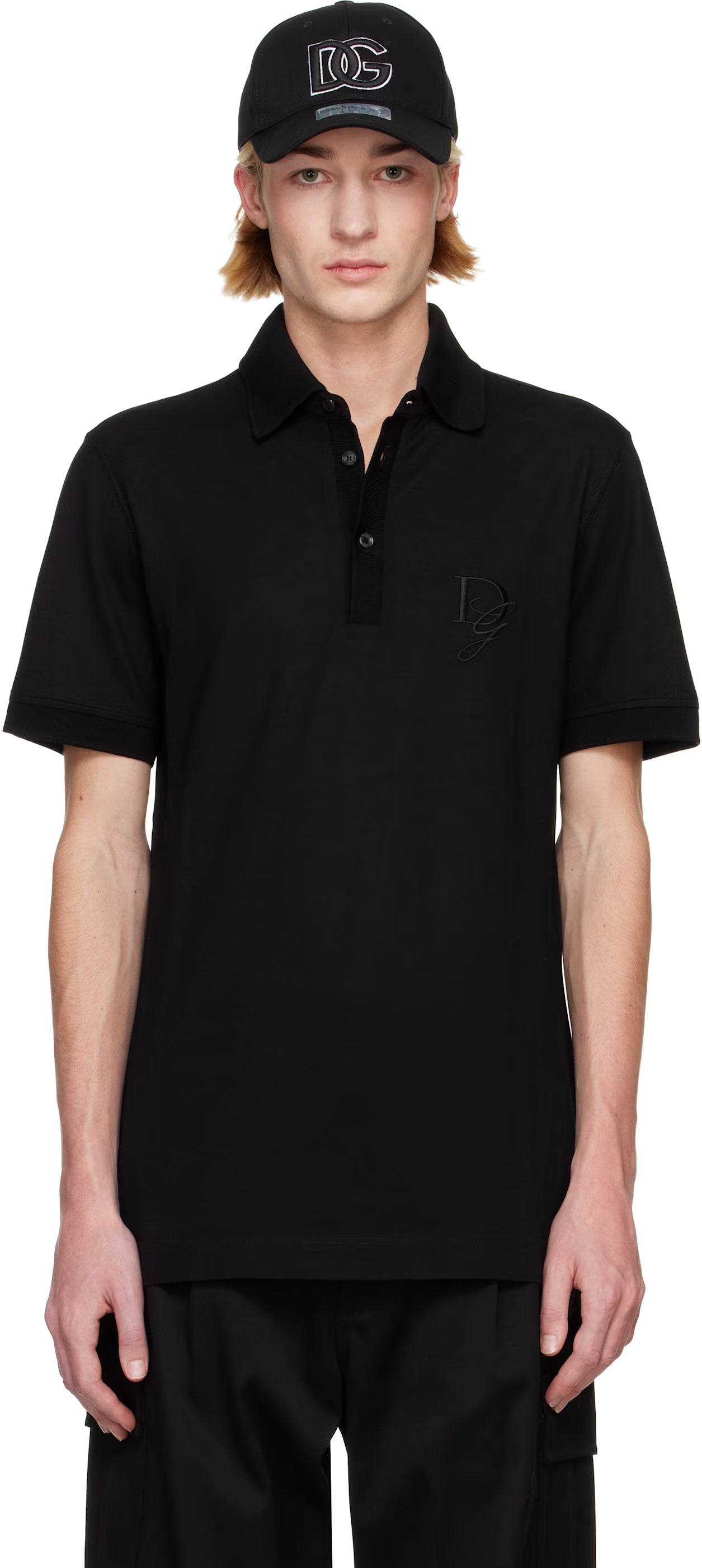 Dolce&Gabbana Black DG Embroidery Polo