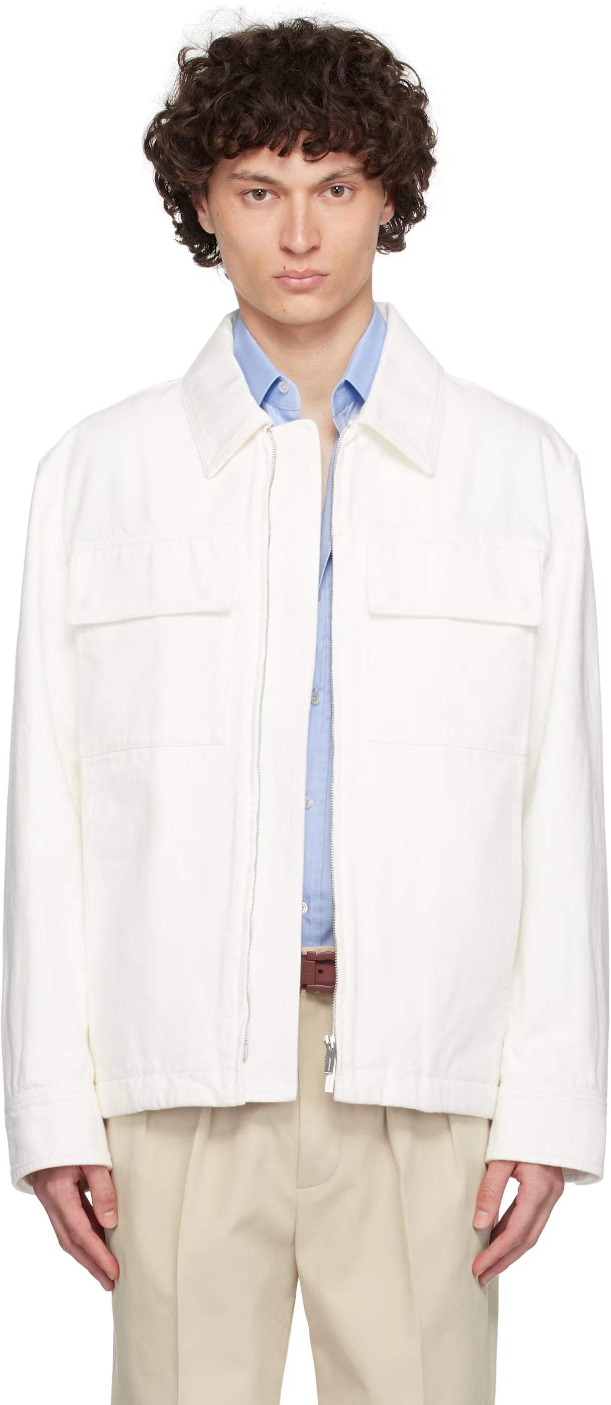 Ferragamo White Applied Pockets Denim Jacket