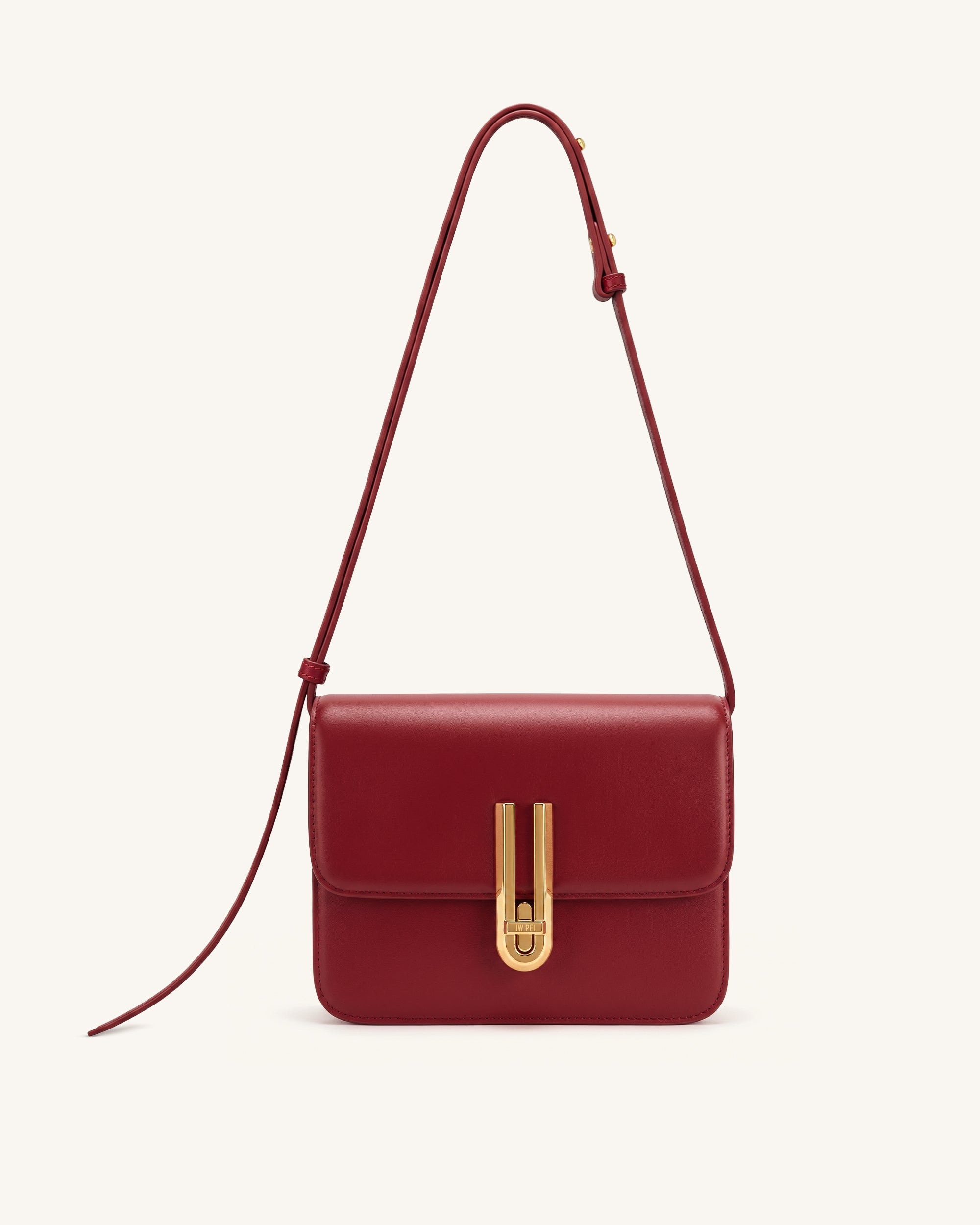 Evania Lock Shoulder Bag - Burgundy Croc