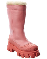 Prada Pink Shearling-Lined Chunky Sole Winter Boots