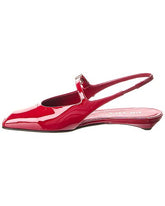 Prada Red Patent Leather Slingback Mary Jane Flats
