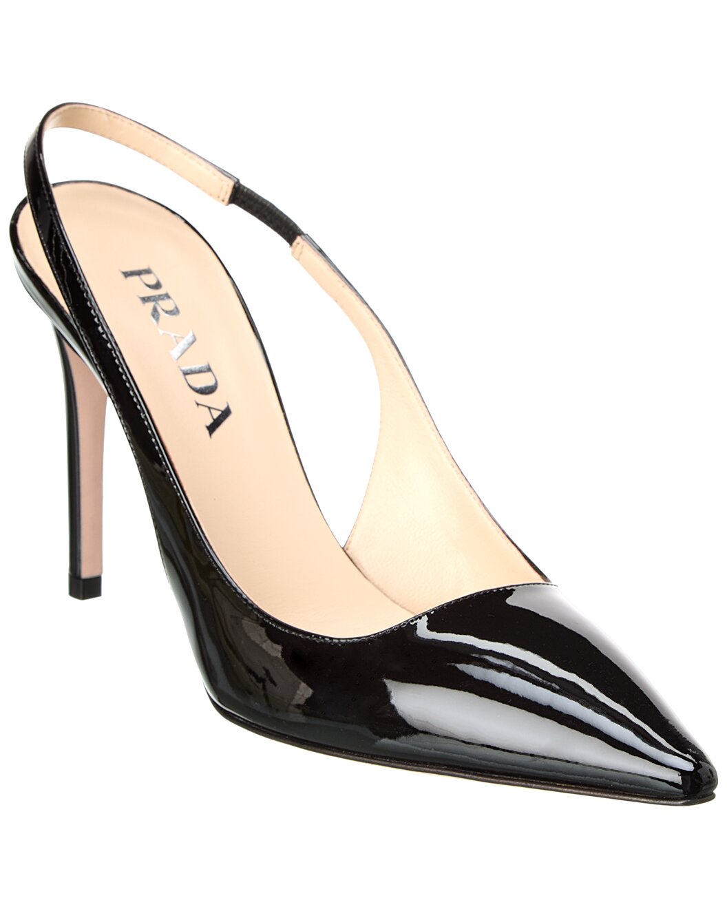 Prada Black Patent Leather Slingback Pumps