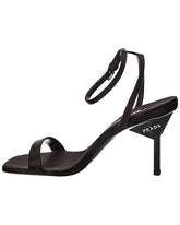 Prada Black Satin Ankle-Strap Stiletto Sandals
