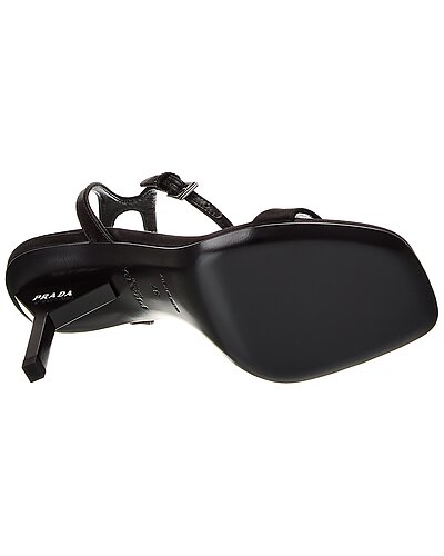 Prada Black Satin Ankle-Strap Stiletto Sandals