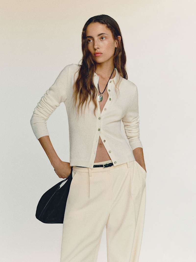 Florentina Cashmere Collared Cardigan