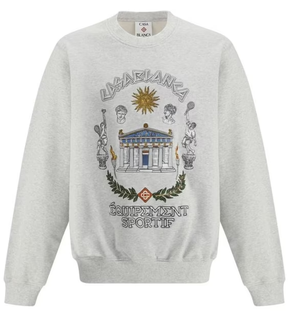 Casablanca Embroidered Monogram Cotton Sweatshirt