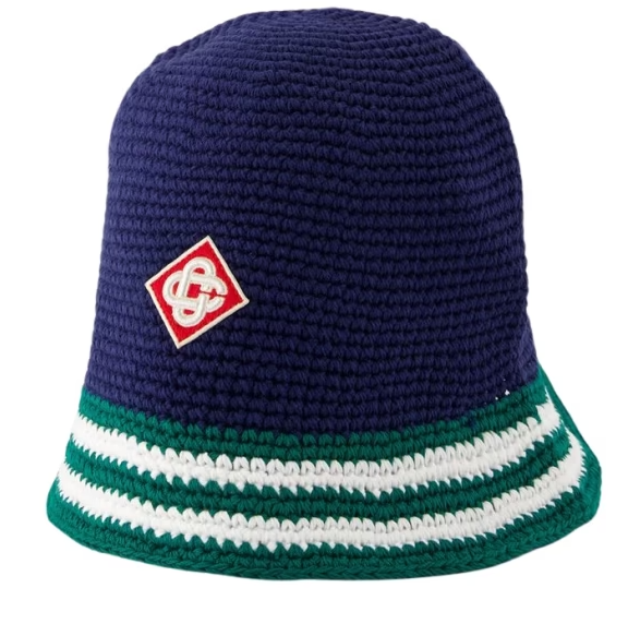 Casablanca Blue Striped Cotton Beanie