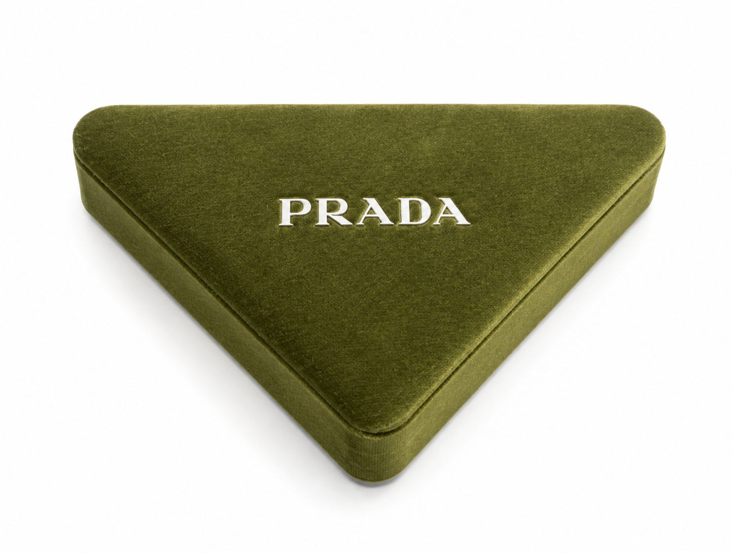 Rare Prada Beauty Vip Green Suede Large Triangle Pouch Case Collectable