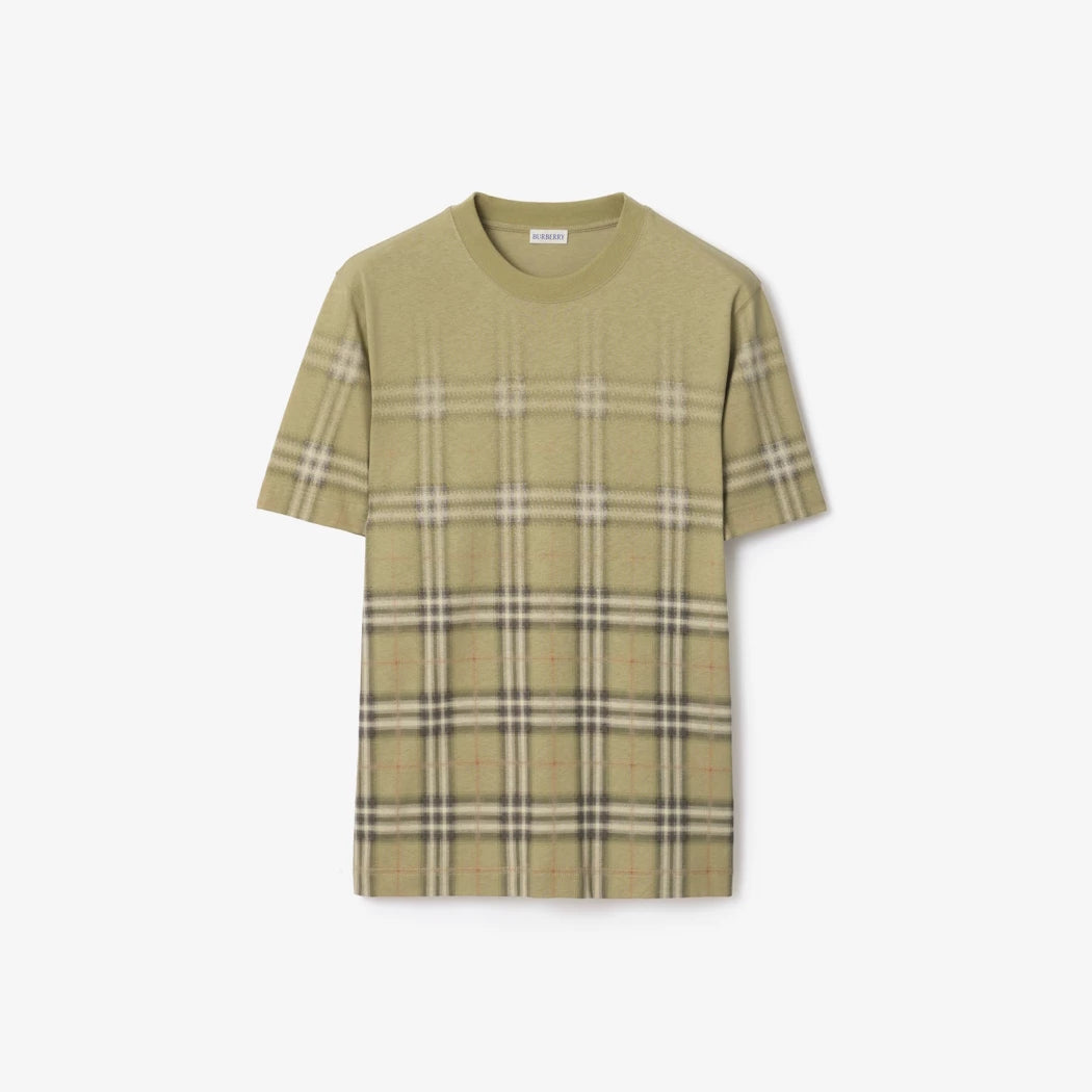 Gradient Check Cotton T-shirt