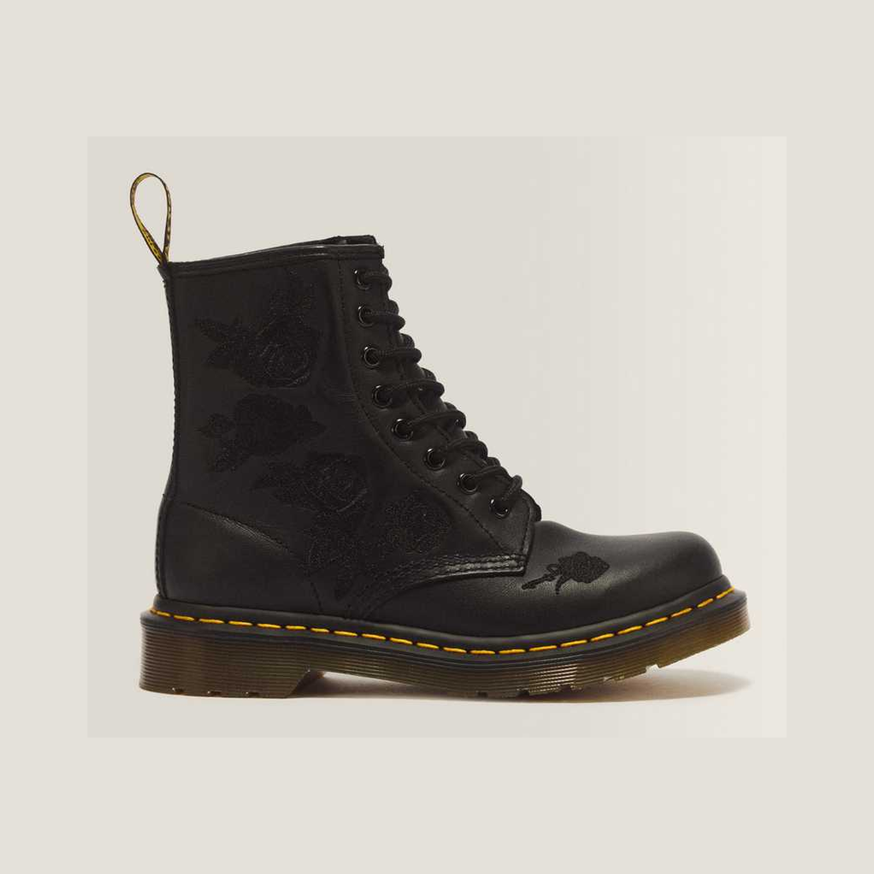 1460 Vonda Mono Women's Floral Boots — Black