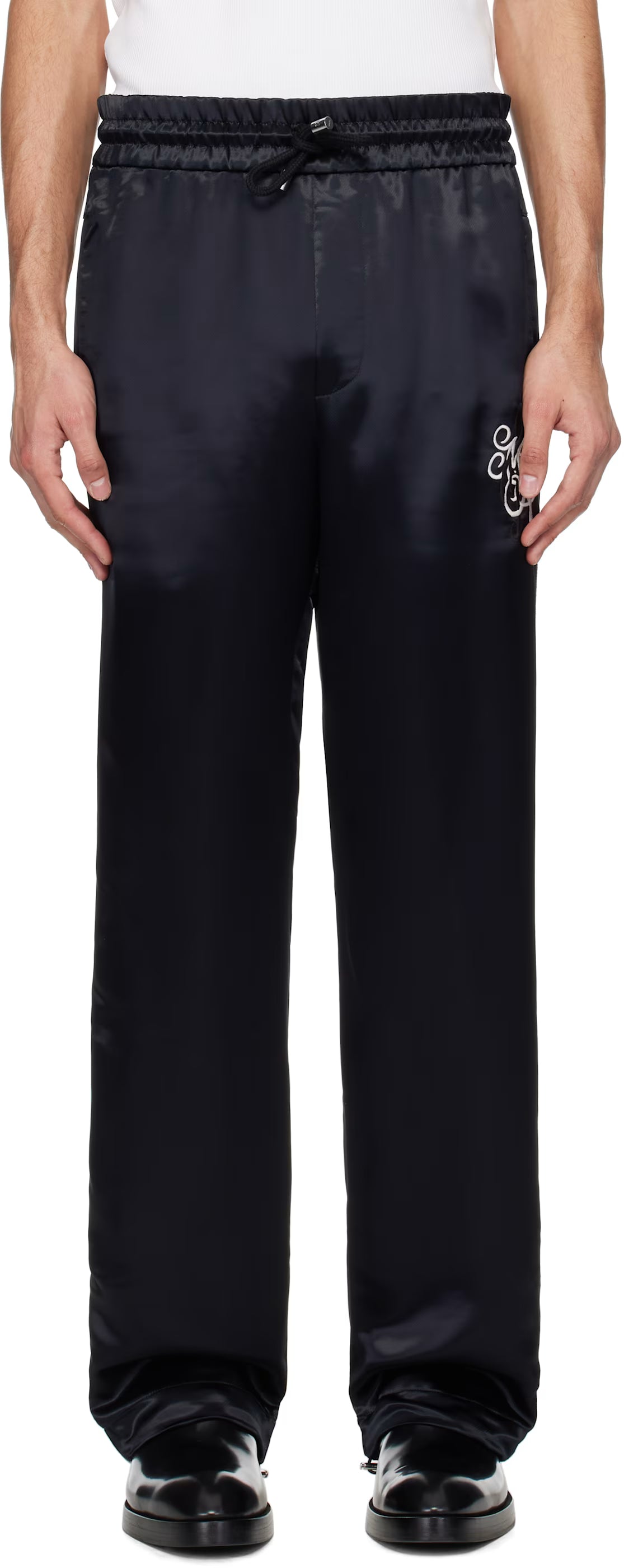 Black MA Music Note Track Pants