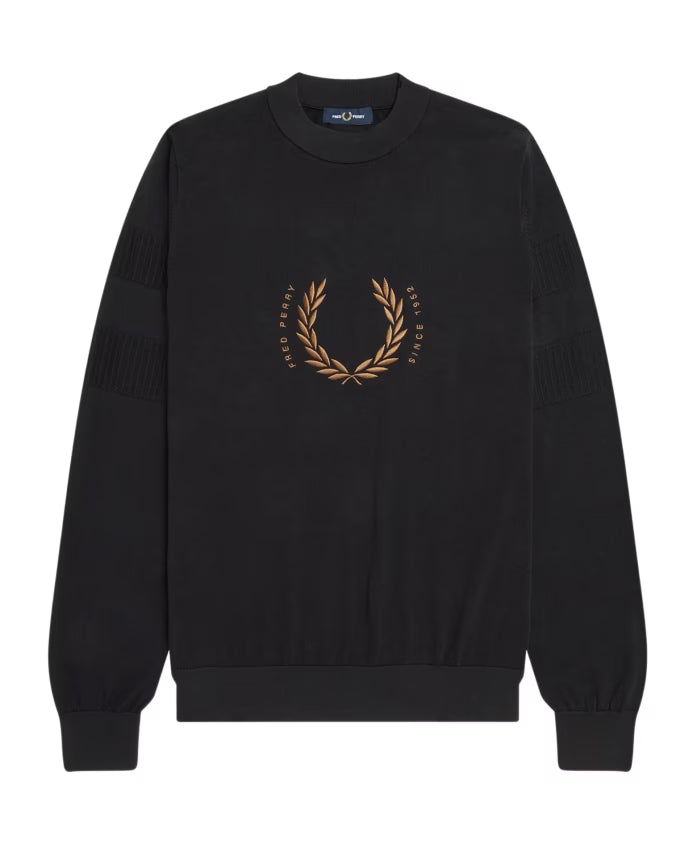 Fred Perry Logo Cotton Sweatshirt with Laurel Wreath