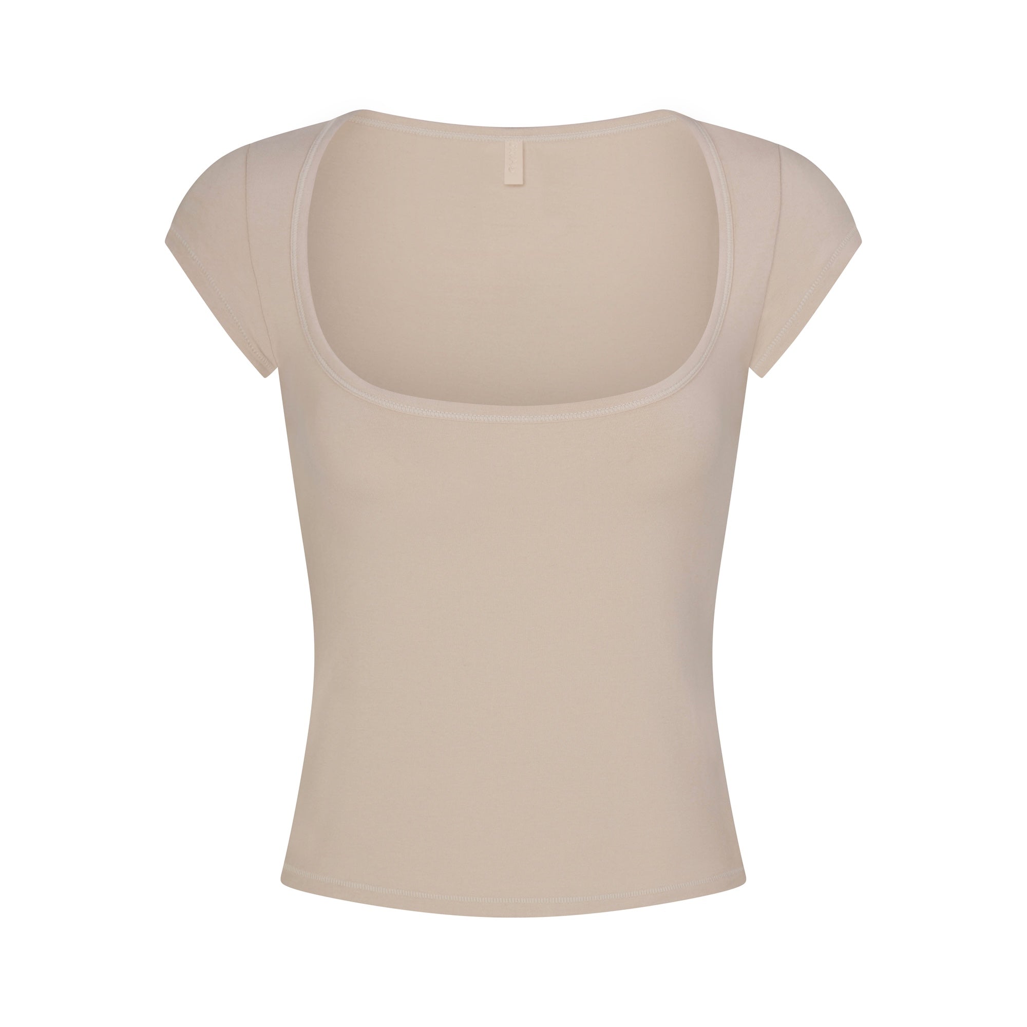 Cotton Jersey Scoop Neck T-shirt