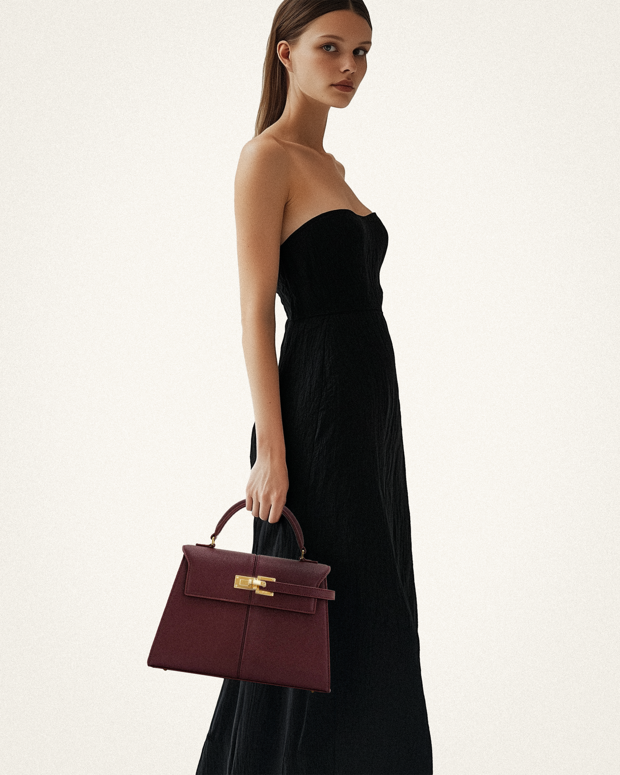 Elise Large Top Handle Bag - Brown Canvas