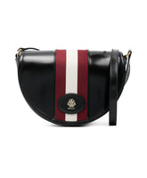 Black Foldover Shoulder Bag with Logo