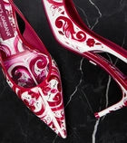 Dolce&Gabbana Printed leather slingback pumps