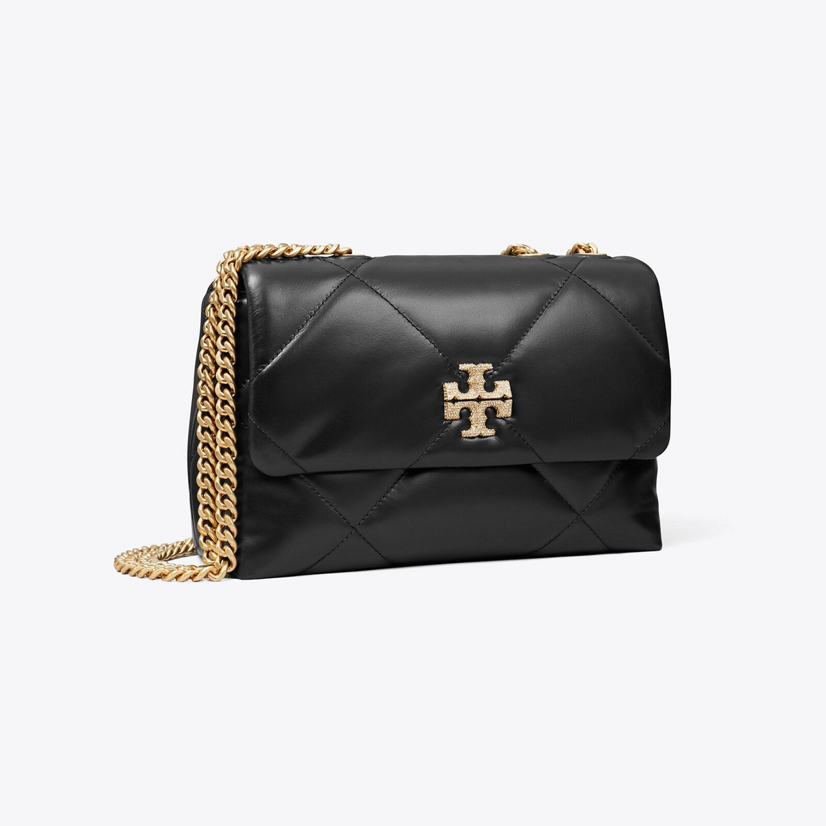 Small Kira Diamond Quilt Pavé Shoulder Bag