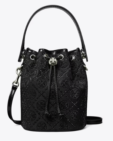 Tory Burch T MONOGRAM EMBELLISHED MINI BUCKET BAG - Bags | Shop From The Mirage