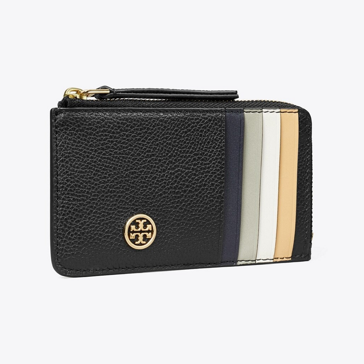 Robinson Pebbled Top-Zip Card Case