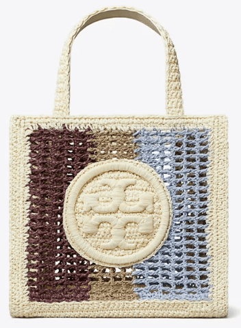 Tory Burch MINI ELLA STRIPED HAND-CROCHETED TOTE - Bags | Shop From The Mirage