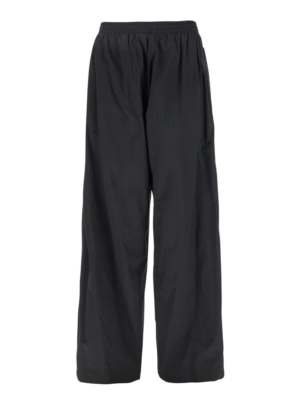 Balenciaga Black Pants with Elastic Drawstring and Side Band with Logo Lettering in Tech Fabric Man