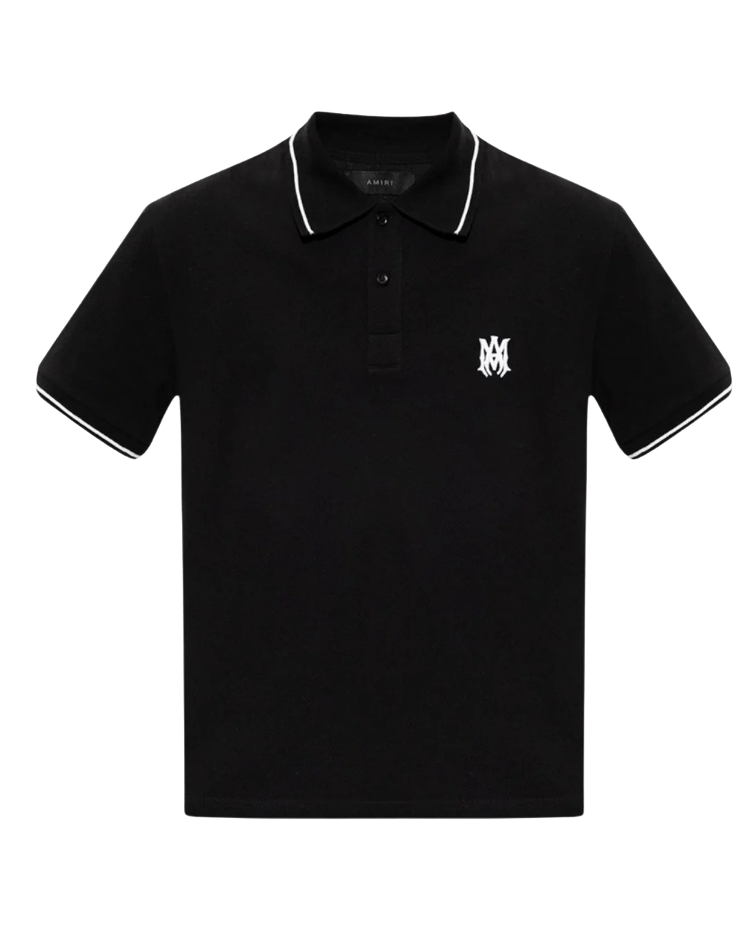 AMIRI SOLID SHORT SLEEVE MA LOGO POLO BLACK