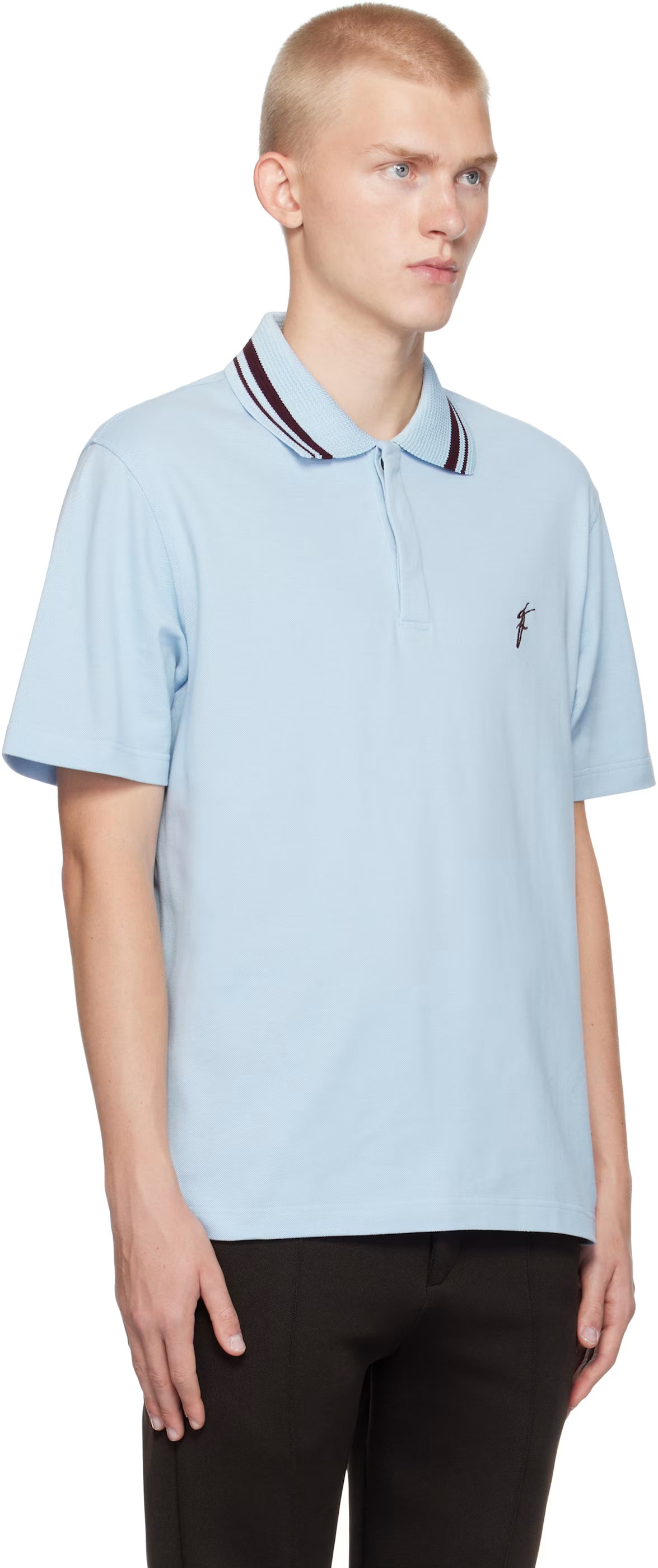 Ferragamo Blue Organic Cotton Polo