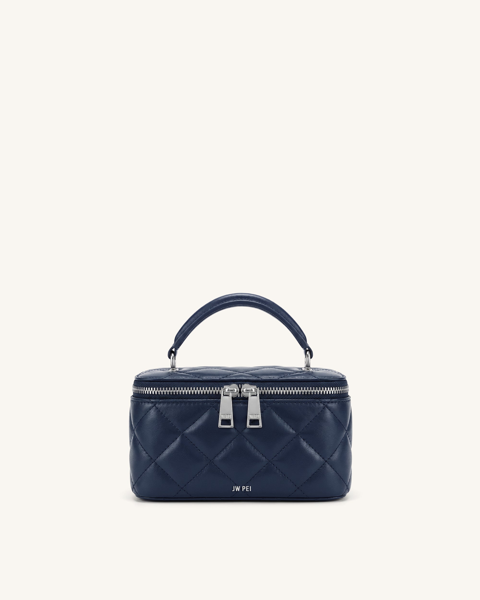 Vivienne Quilted Vanity Top Handle Bag - Navy