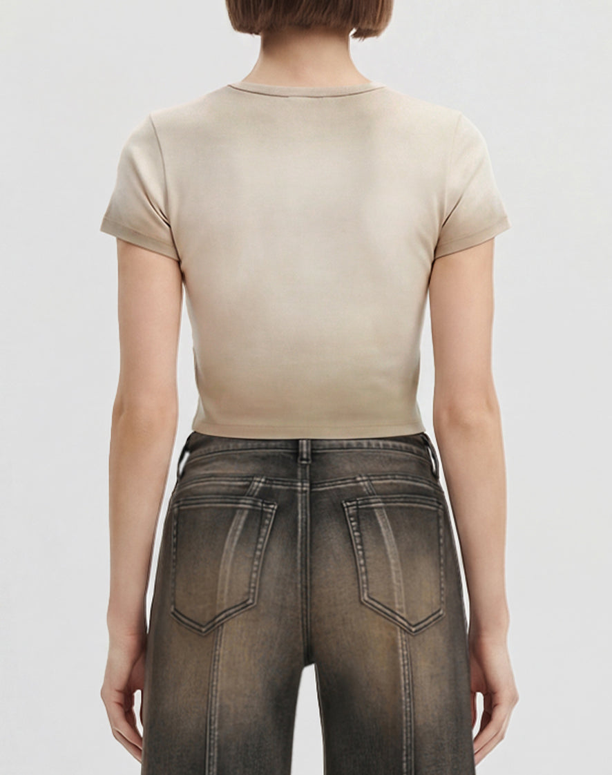 The Shrunken Faded Love T-shirt - Dirty Oat