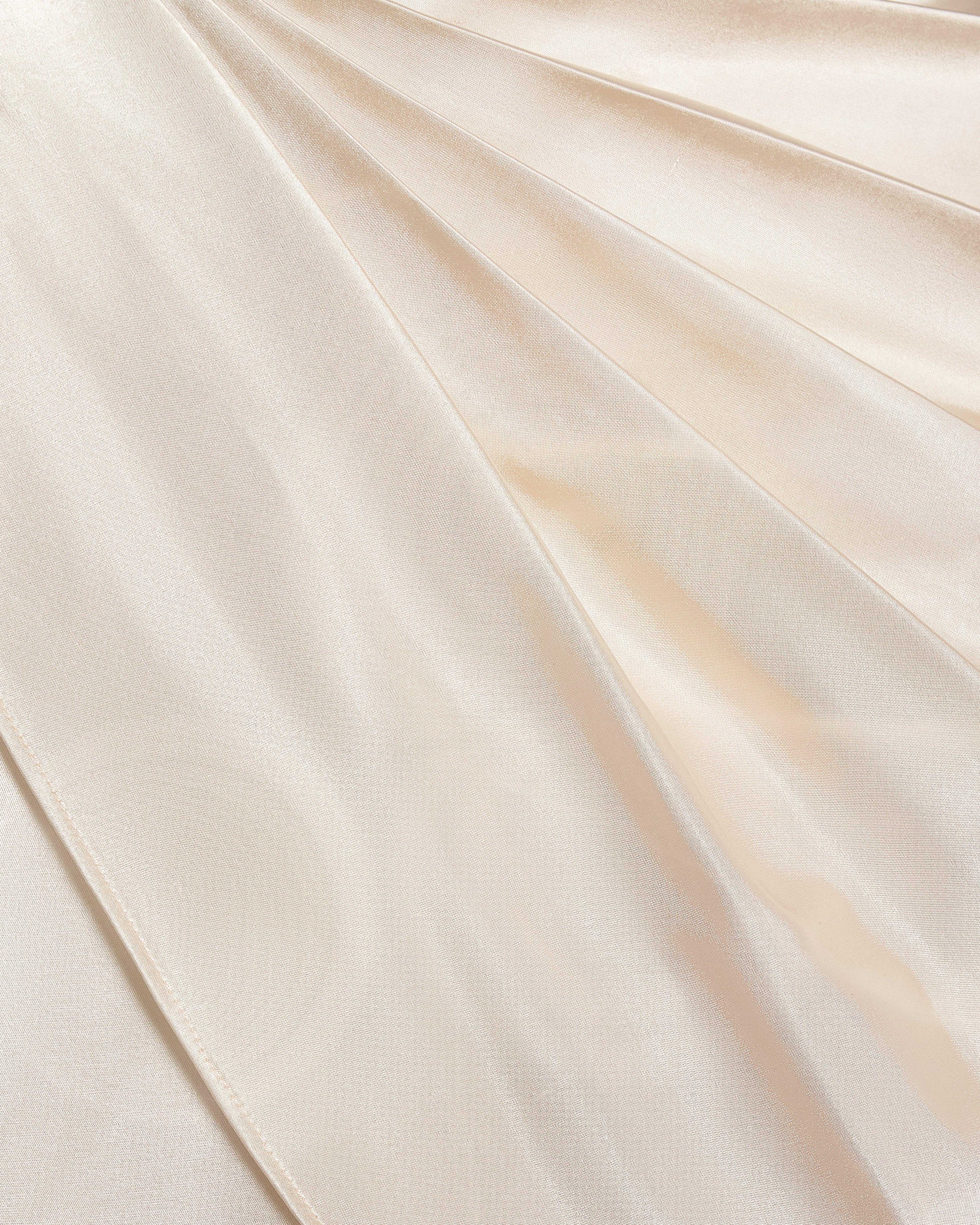 Asymmetric Drape High-Neck Cape Top - Cream