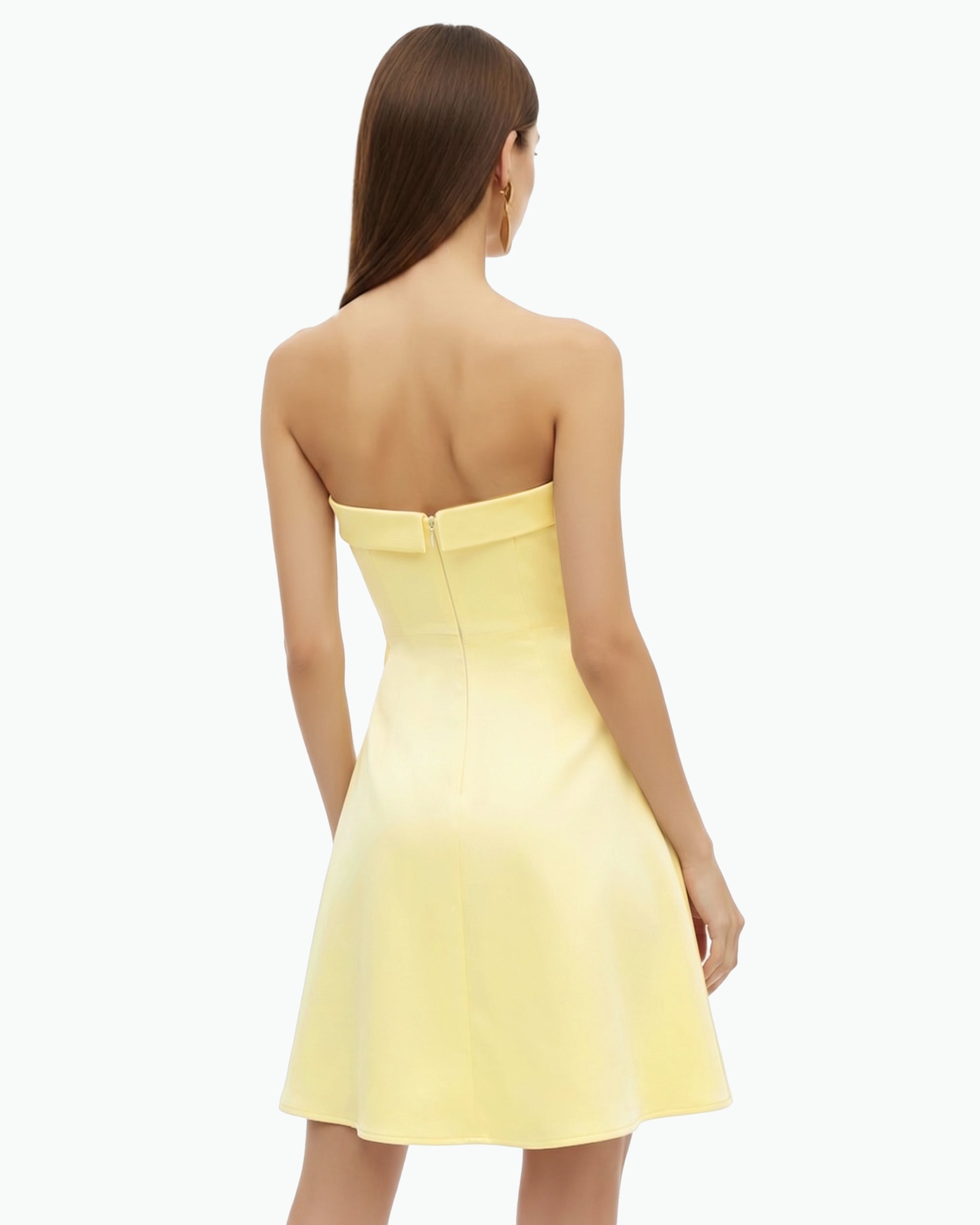 Orchid Embroidered Strapless A-Line Midi Dress - Blush Pink