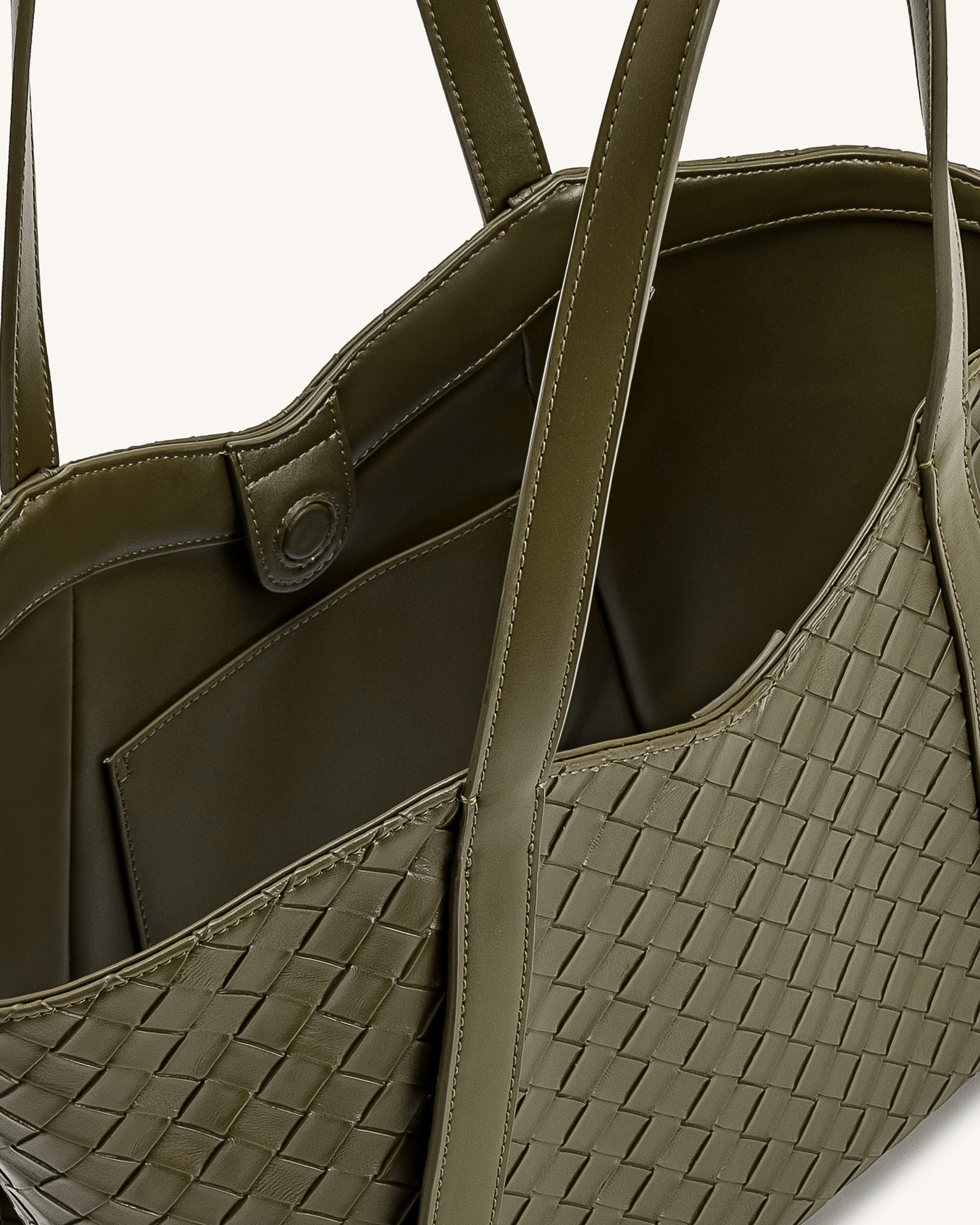 Kiana Large Capacity Weave Texture Tote Bag - Black