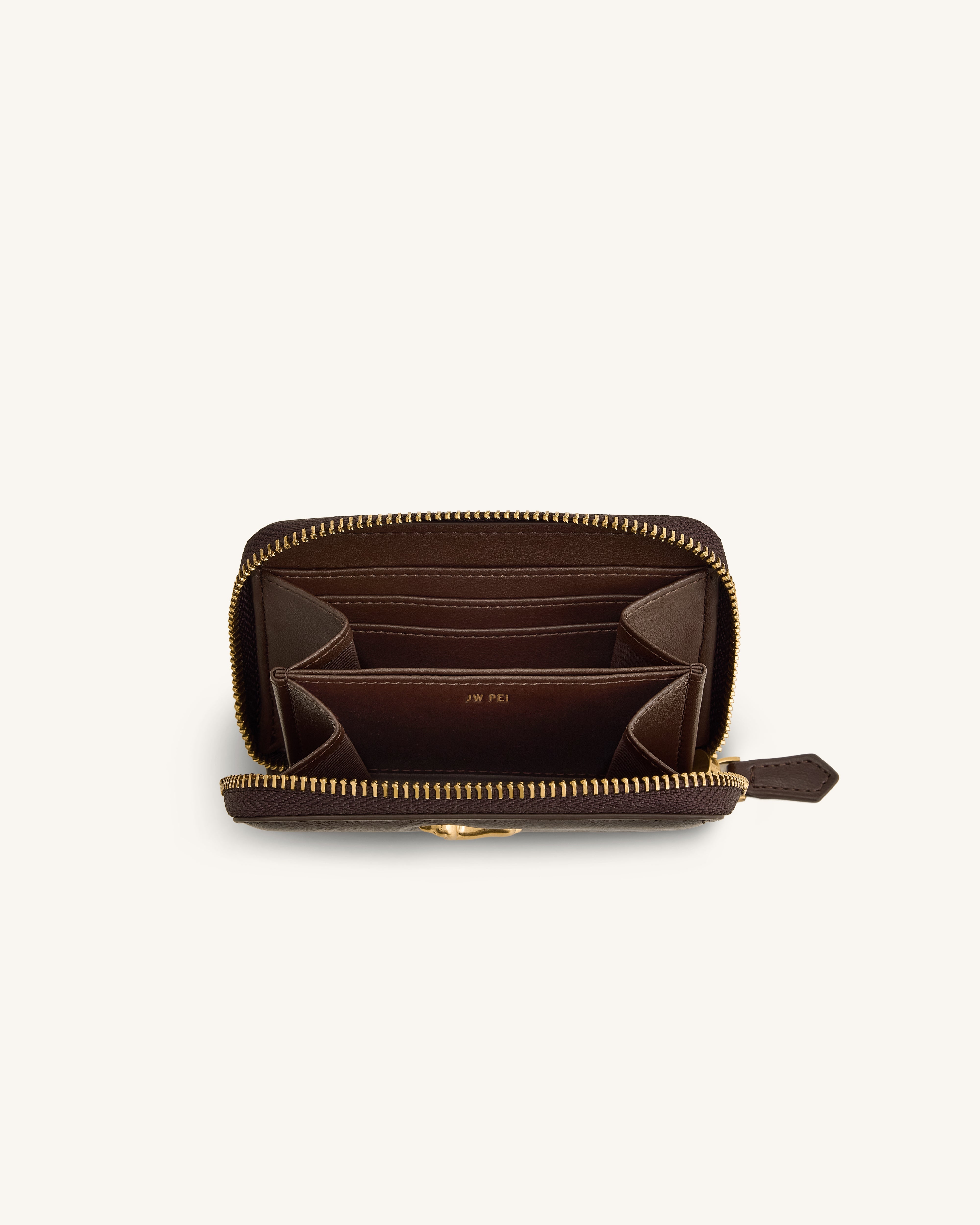Maeve Dachshund Metal Emblem Zip Wallet - Black