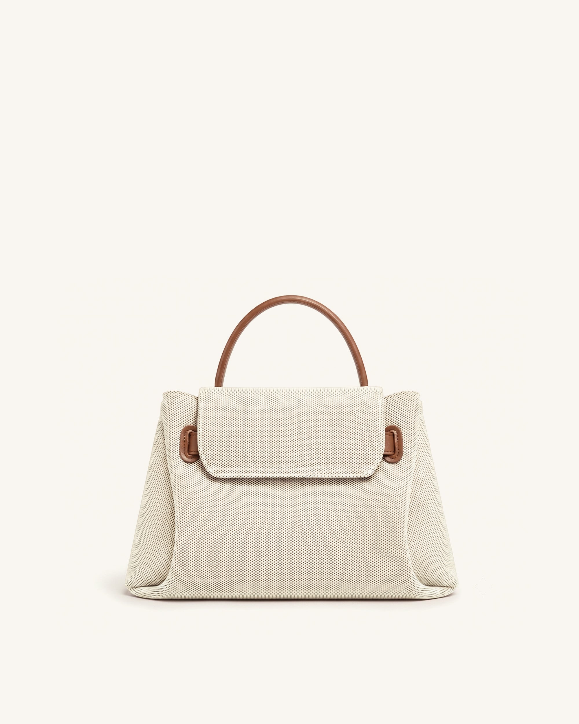 Rhea Small Double Buckle Shoulder Bag - White Croc