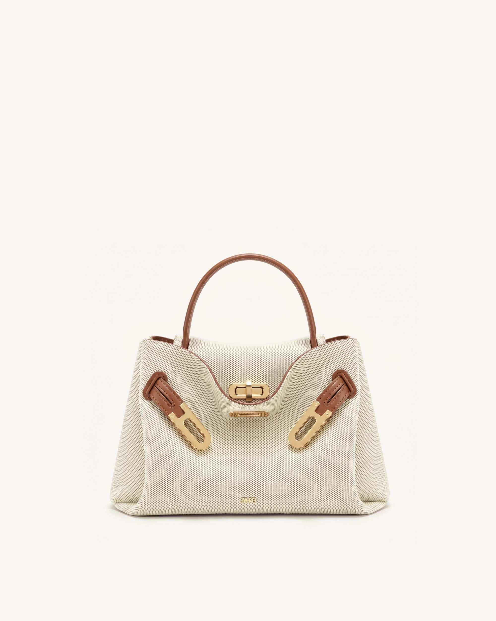 Rhea Small Double Buckle Shoulder Bag - White Croc