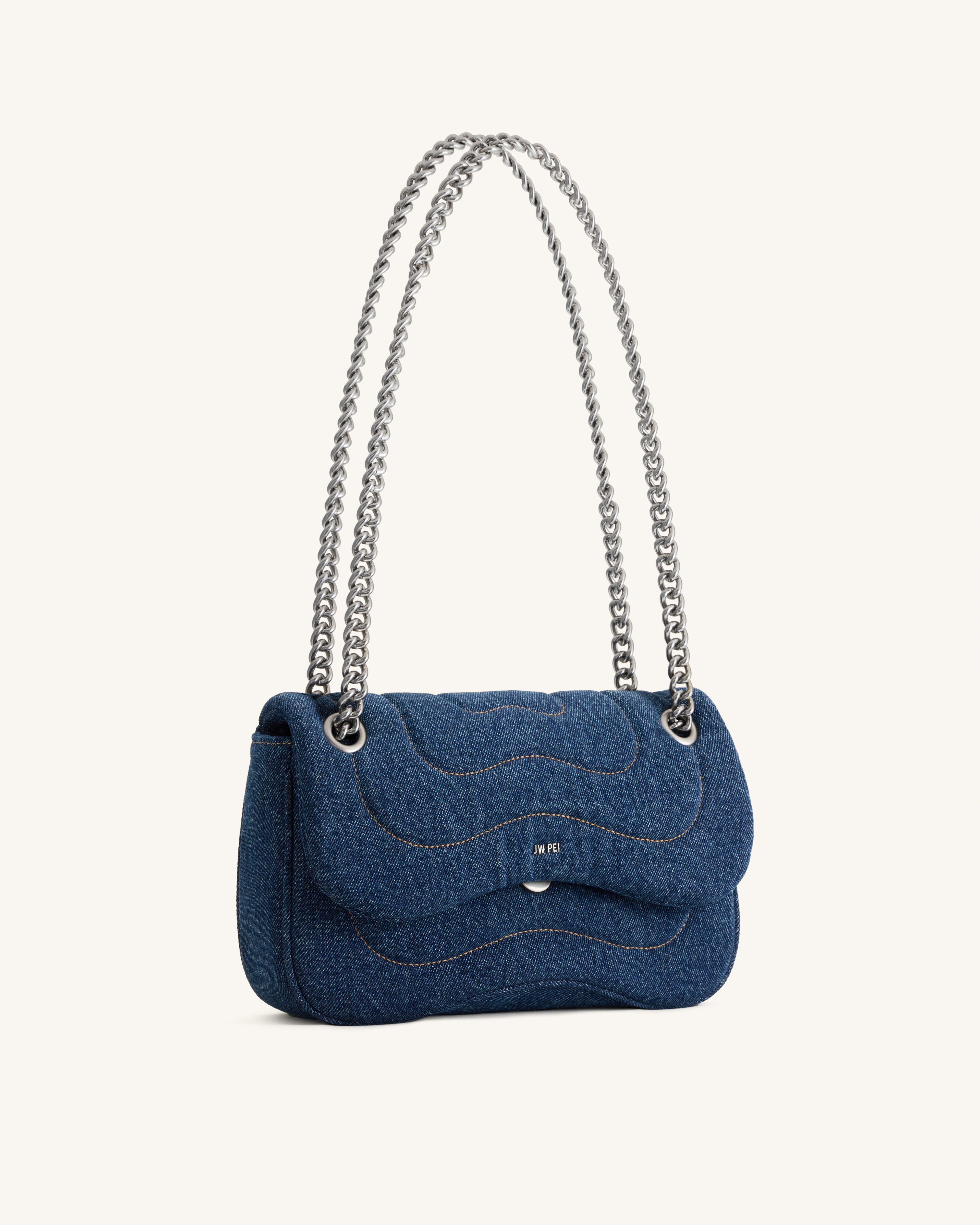 Tina Quilted Chain Crossbody - Brown