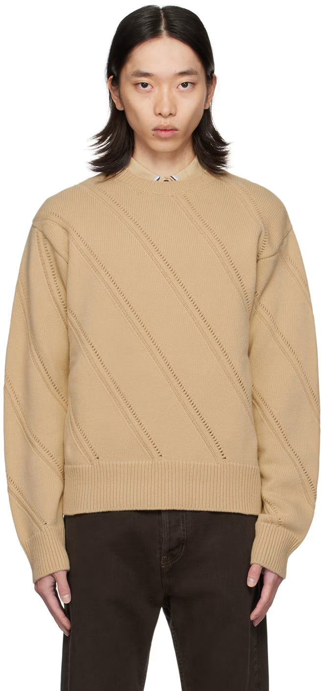 Ferragamo Beige Virgin Wool Sweater