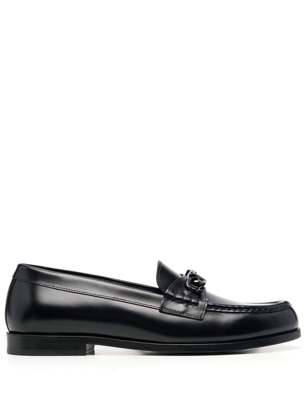 VLogo Chain leather loafers