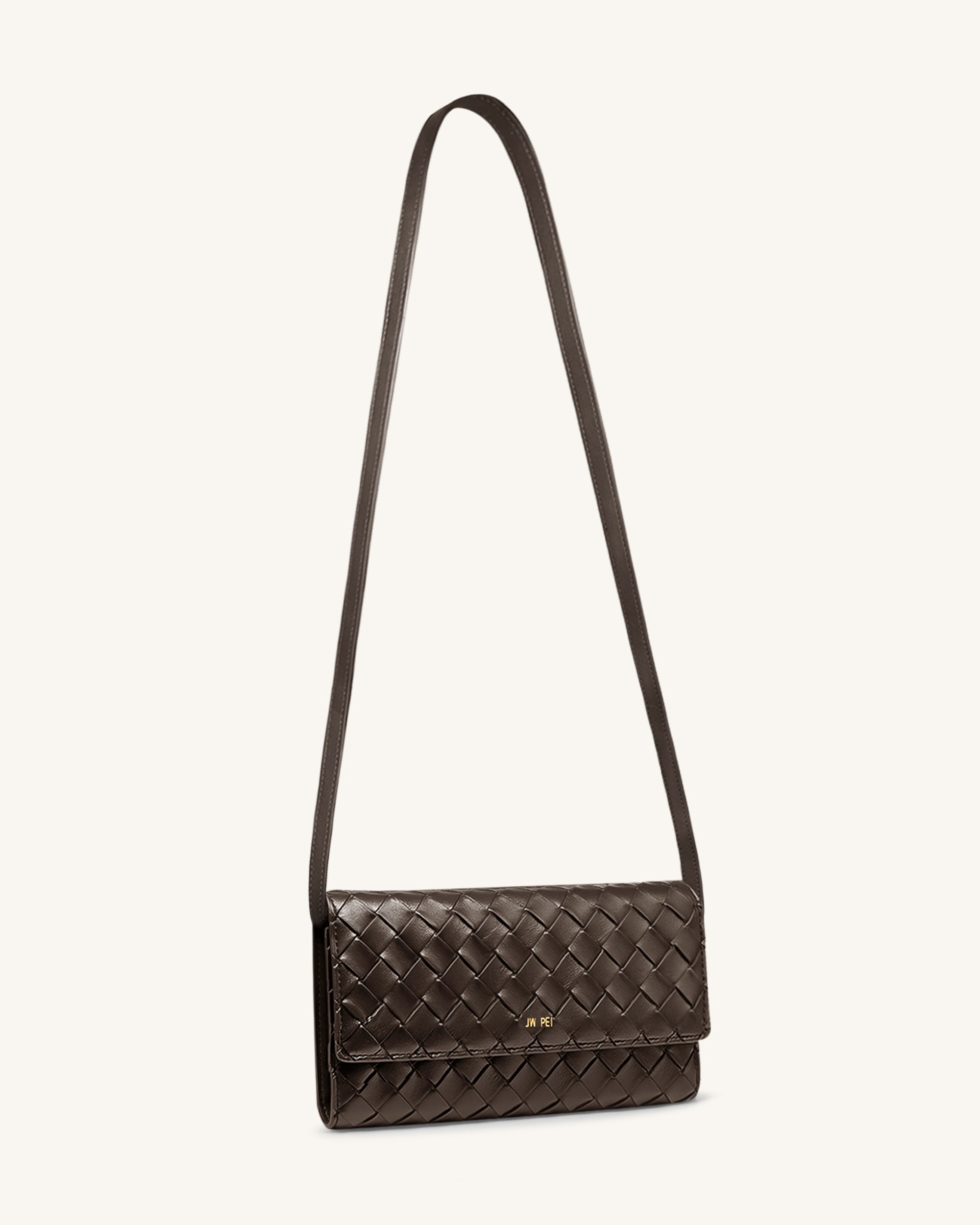Woven Texture Flap Wallet - Black