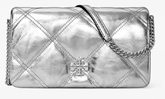 Tory Burch KIRA DIAMOND QUILT METALLIC CHAIN WALLET - Wallets | Shop From The Mirage