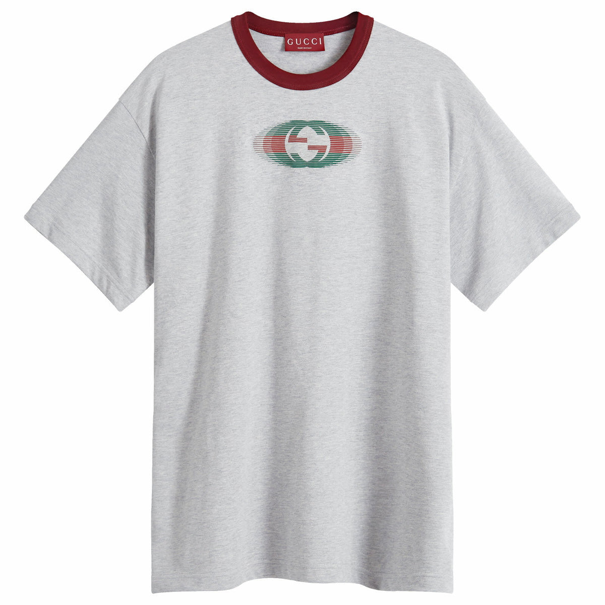 Gucci Men's Back Logo T-Shirt in Grey Melange
