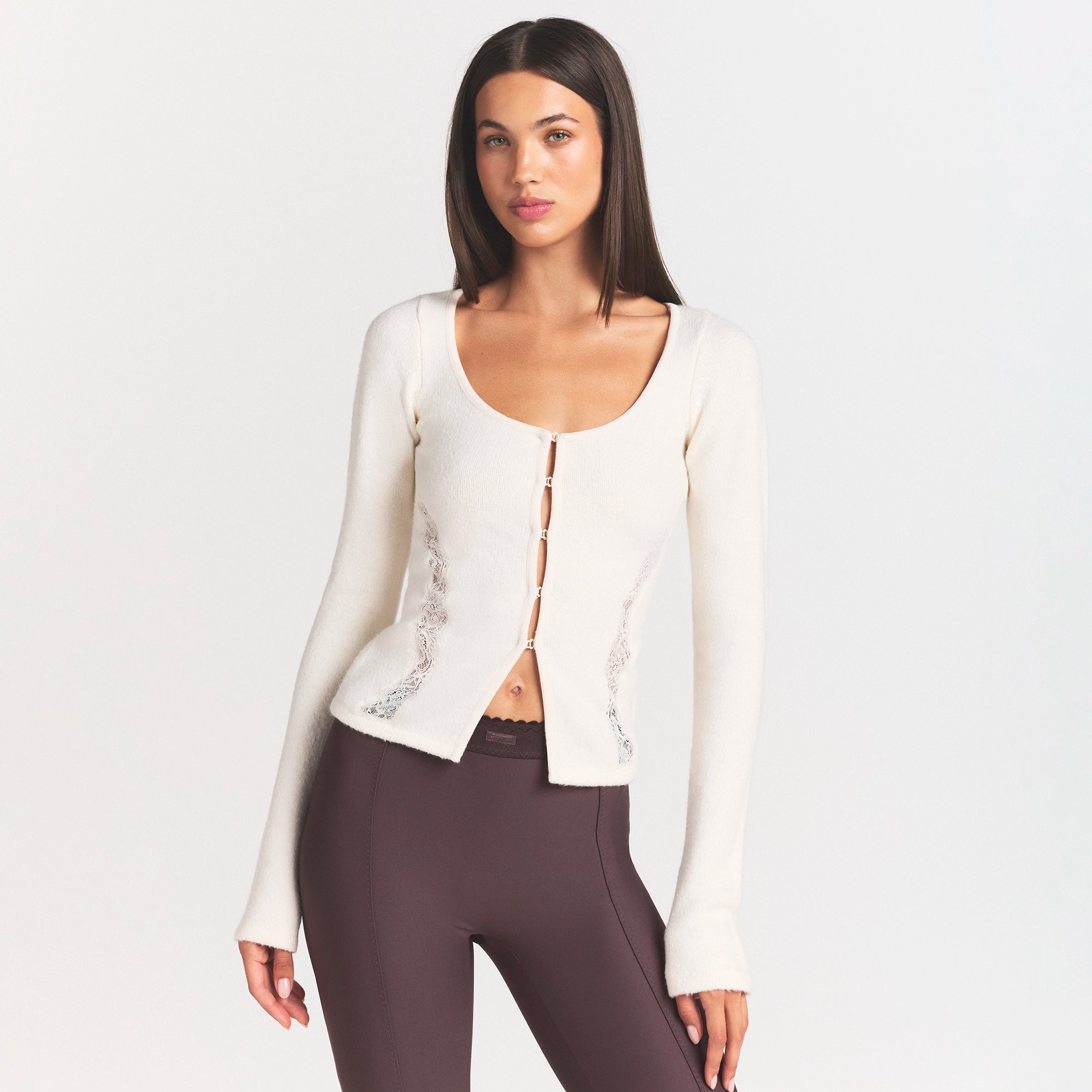 Lace Knit Long Sleeve Cardigan
