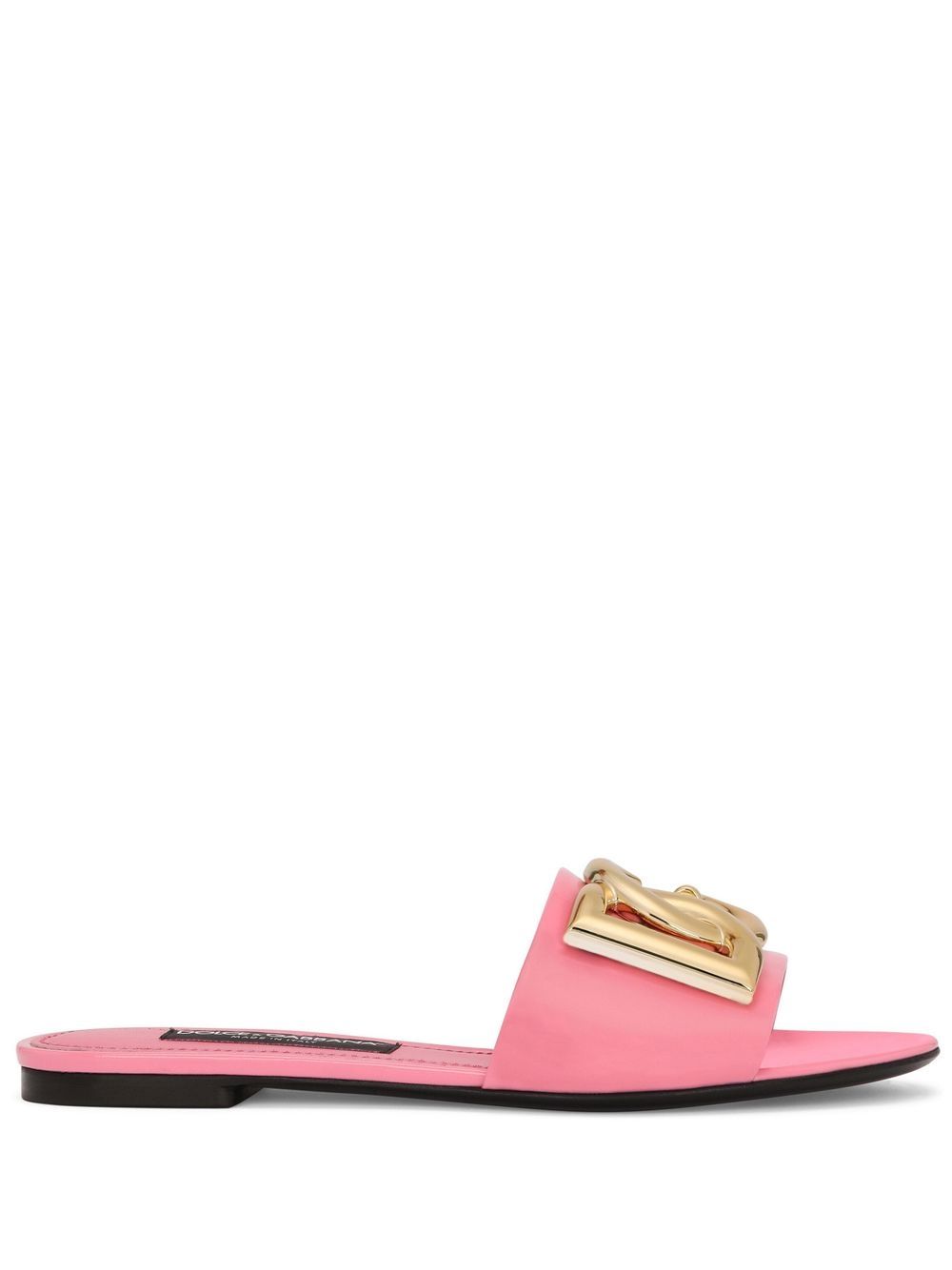 DG-logo patent leather sandals