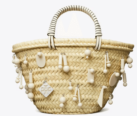 Tory Burch SMALL RAFFIA EMBROIDERED TOTE - Bags | Shop From The Mirage