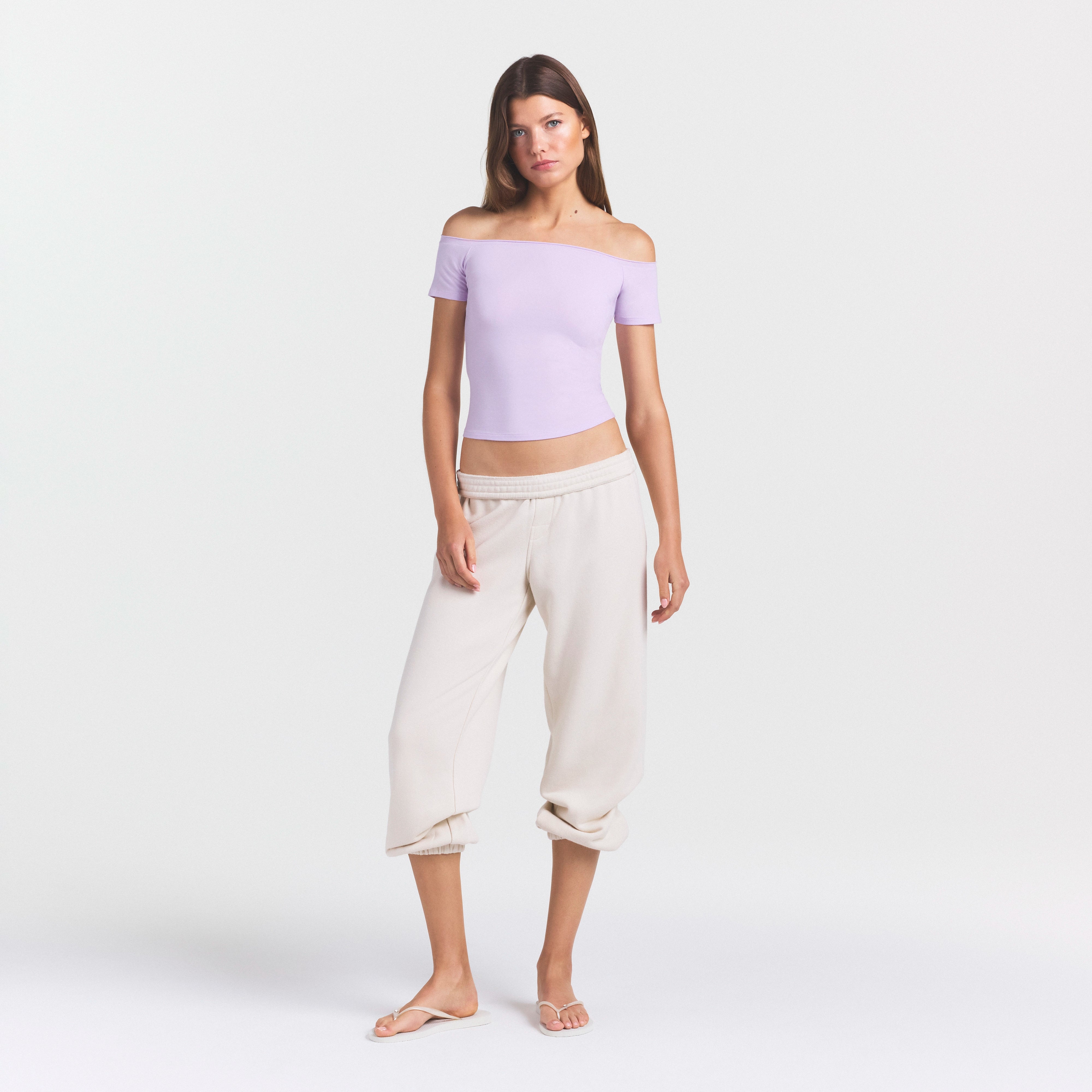 Cotton Jersey Off the Shoulder Top