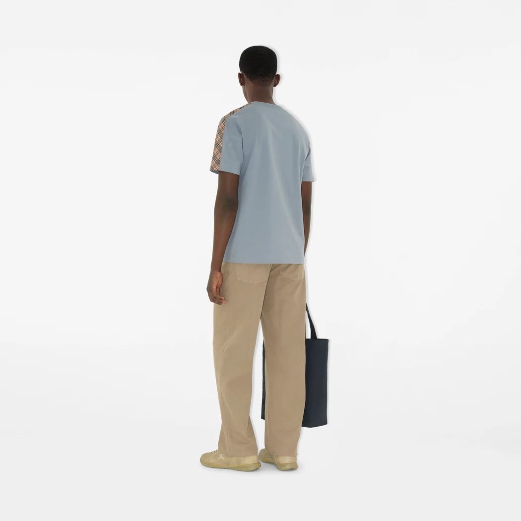 Check Trim Cotton T-shirt