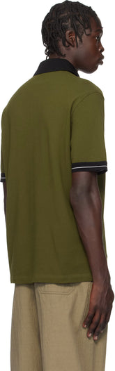 Ferragamo Khaki Color Block Polo