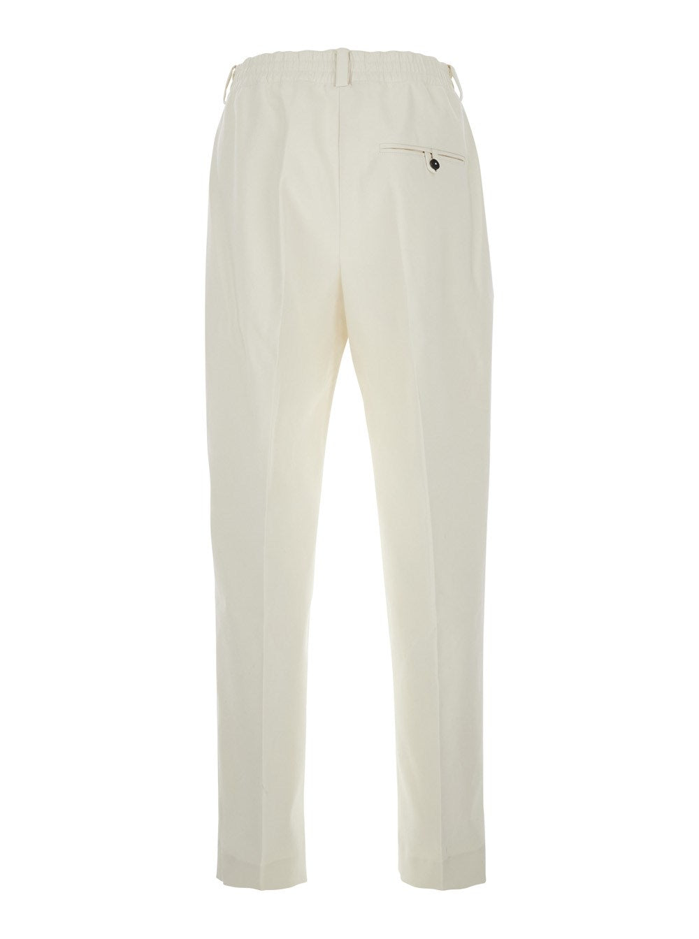 Jacquemus White Pants with Button Closure in Cotton Man